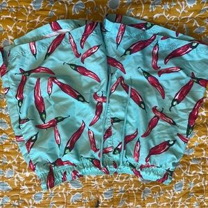 George Red and Green Patterned swim shorts